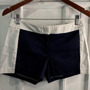 J. Crew High Waist Shorts in Navy and Cream